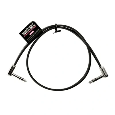 Image of Ernie Ball 24&quot; Single Flat Ribbon Stereo Patch Cable Black