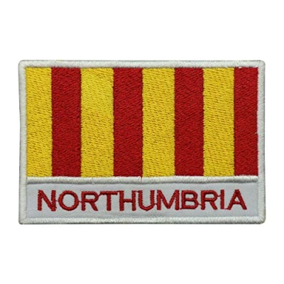 Image of NORTHUMBRIA County Flag Logo Embroidered Iron on Patch Sew Badge Applique for Clothes