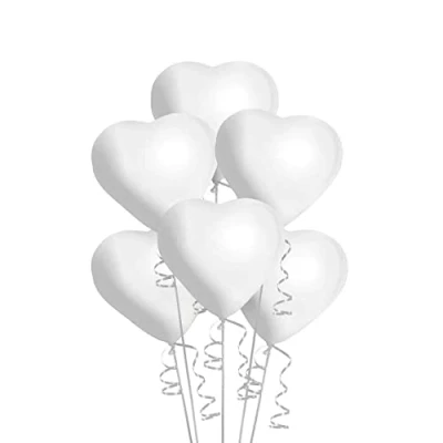 Image of White/Red Latex Heart Shape Helium Balloons for Valentine, Anniversary, Wedding, Engagement, Birthday Party Decorations, 5pcs 100pcs, 100pcs