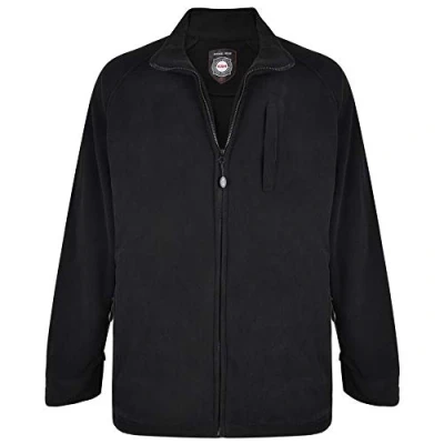 Image of Kam Men&#039;s Microfibre Fleece Jacket Full Zip up Winter Big Tall King Plus Sizes Black