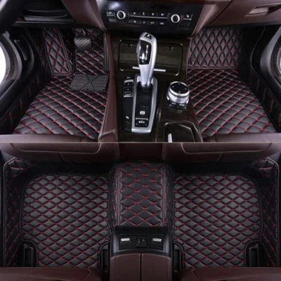 Image of Car Floor Mats for BMW X6 G06 2020 2023,PU Leather All Weather Carpet Liner Waterproof Non Slip Interior Protection Accessories,Black Red