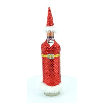 Image of Shatchi Christmas Wine Bottle Cover Gift Bags Lady Santa Xmas Party Decorations Home Bar Restaurants Pub Décor Table