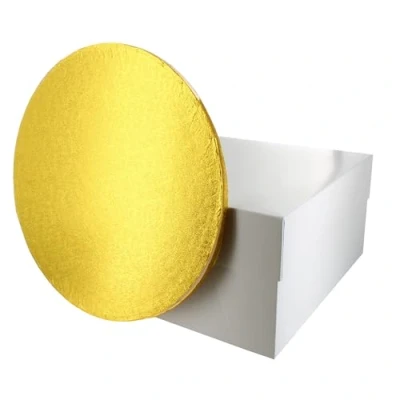 Image of Culpitt Gold Board &amp; Box Set 8&quot; White Cake Drum, And Board, Storage Transport Combo