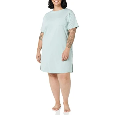 Image of Amazon Essentials Women&#039;s Knit Jersey Sleep Tee Nightdress (Available in Plus Size), Dusty Blue, 3XL