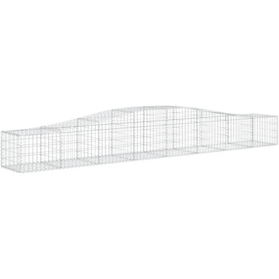 Image of vidaXL Arched Gabion Baskets 15 pcs 400x50x40/60 cm Galvanised Iron