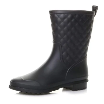 Image of AJVANI Womens ladies quilted wellingtons wellies waterproof ankle boots size 8 41