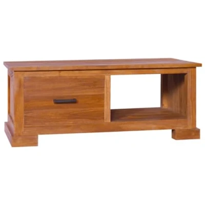 Image of vidaXL Solid Teak Wood TV Cabinet Bedroom Furniture Entertainment Centre Wooden Stereo Hifi Display Lowboard Media Unit Stand