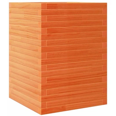 Image of vidaXL Garden Planter Wax Brown 50x50x68.5 cm Solid Wood Pine