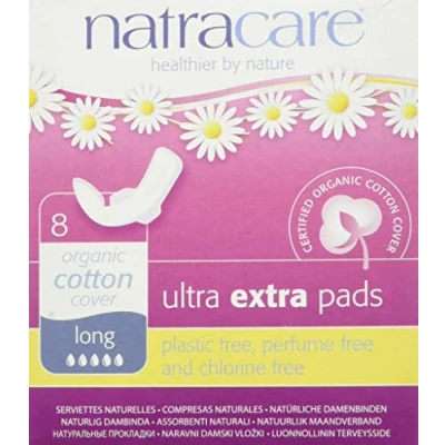 Image of Natracare Natural Ultra Extra Pads Long with Wings, 8 x 2 Packs (16 Total)