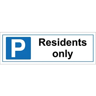 Image of Residents Only Parking Sign Plastic 450mm x 150mm 1.2mm Rigid