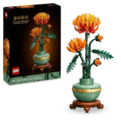 Image of LEGO Icons Chrysanthemum Flower Building Set, Creative Model Kit for Adults to Build, Artificial Plant Gift Women, Men, Her or Him, Home Office Decor Display from the Botanical Collection 10368