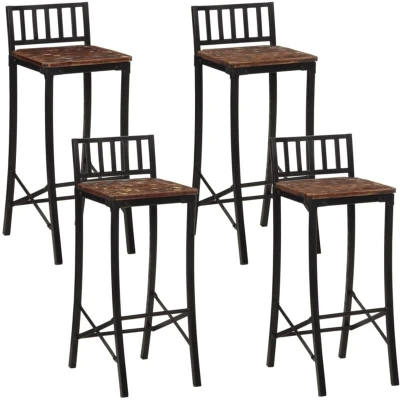 Image of vidaXL Bar Chairs 4 pcs Solid Wood Reclaimed