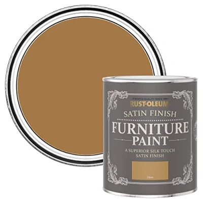 Image of Rust Oleum Yellow Furniture Paint in Satin Finish Dijon 750ml