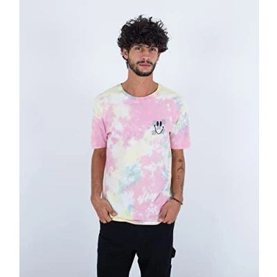 Image of Hurley Men&#039;s Evd Tie Dye Tripy Pnappl T Shirt, H713, L UK
