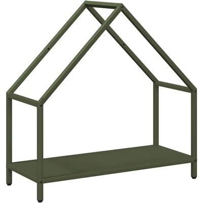 Image of vidaXL Firewood Rack Olive Green 60x25x60 cm Cold rolled steel