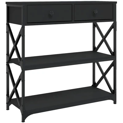 Image of vidaXL Console Table Black 75x28x75 cm Engineered Wood