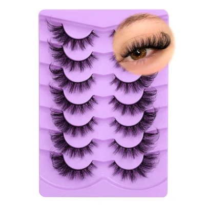 Image of ALICE Fox Eye Lashes Fluffy Manga False Eyelashes 3D Wispy Cat Anime Cosplay Fake Pack 7 Pairs