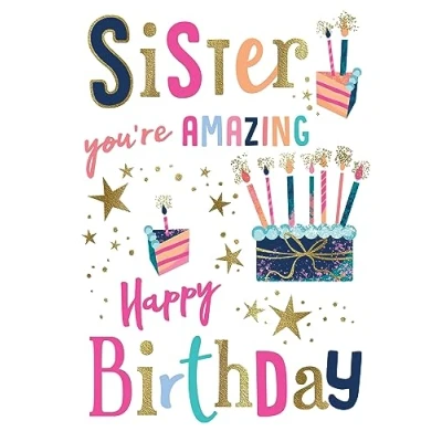 Image of Avant Garde Studios Birthday Card Amazing Sister Cakes 9 x 6 inches