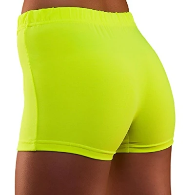 Image of Wicked Costumes Adult Unisex 80&#039;s Hot Pants (Neon Yellow) XS/S (UK 6 10)