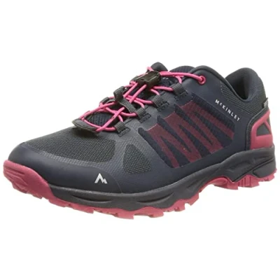 Image of McKINLEY Unisex_Child Kansas Hiking Shoes, Navy red, 11.5 UK