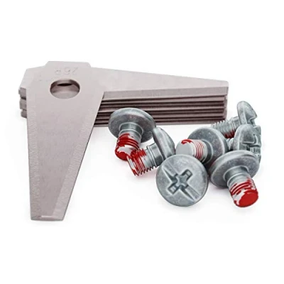 Image of MOWHOUSE Lawnmower Spare Blades Set Hardened Stainless Steel Blade Replacement Compatible with Bosch Indego Mower Trimmer Spares, Exact Fit 9 Pieces, Screws