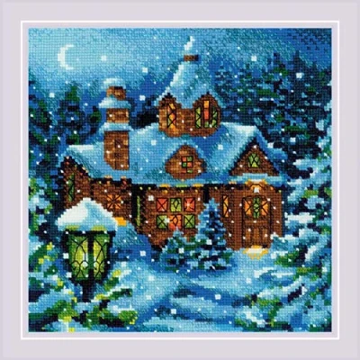 Image of RIOLIS Counted Cross Stitch Kit 7.75&quot;X7.75&quot; Snowfall In The Forest (14 Count)