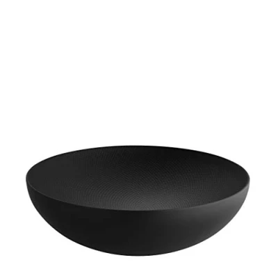 Image of Alessi Dul02/25Bt Design Double Wall Bowl Coloured with Epoxy Resin, Black Relief Decoration, Steel