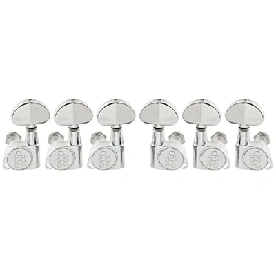 Image of Wilkinson WJN03 3L3R EZ Lok Guitar Tuners Machine Heads 1:19 Ratio Tuning Pegs Keys for Epiphone Les Paul SG Electric or Acoustic Guitar, Chrome