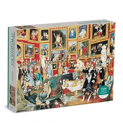 Image of Tribuna of the Uffizi Meowsterpiece Western Art Puzzle: 1500 Piece