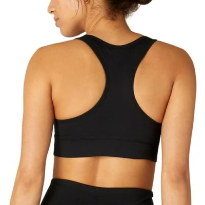 Image of FM London Racerback Sports Bra for Women, Seamless Shock Absorber Fitness &amp; Yoga, Padded Designed to Sit Firmly but Gently on Your Skin, Black, M