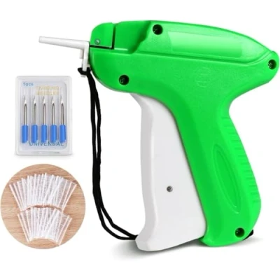 Image of Label Gun Price with 1200 Paddle Thread (White, 5 cm) + Replacement Needles for Bazaar, Clothes, Socks, Hats, Trade