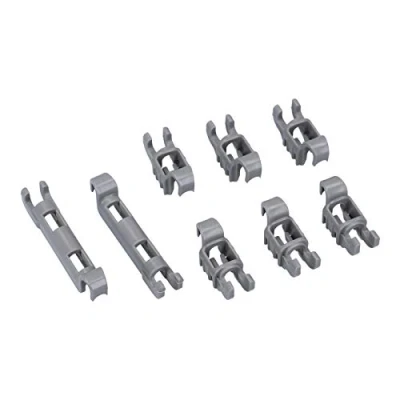 Image of DL pro Bearing Brackets Set for Spiked Rows Bosch Siemens 00611472 611472 Clips Attachment Folding Row Lower Basket Dishwasher
