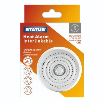 Image of STATUS Interlinkable Heat Alarm Home Detector including Batteries SIHA1PKB4