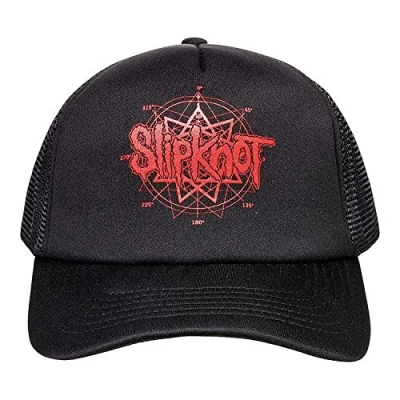 Image of Slipknot Baseball Cap Band Logo Official Black Mesh Snapback Trucker One Size