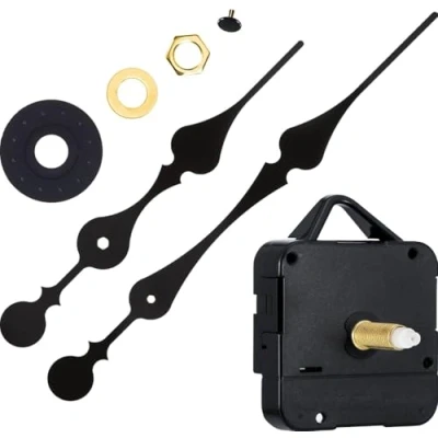 Image of Hicarer 31mm High Longitudinal Axis Clock Movement Quartz Replacement Parts DIY Wall with 2 Spades Hands to Adjust Dials up 51.5cm/20 Inches Diameter