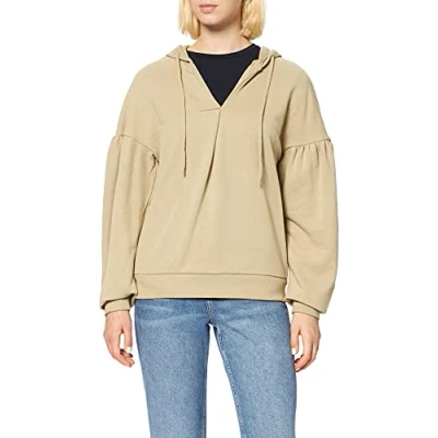 Image of NA KD Women&#039;s Buttoned Detail Sweater Sweatshirt, Peach, X Large