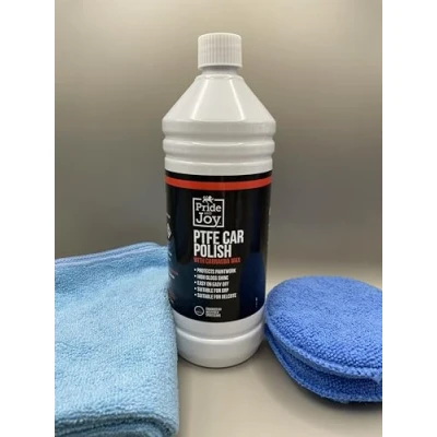 Image of PTFE Car Polish 1 Litre with High Grade Carnauba wax &amp; 2 Large Detailing micro cloths pads