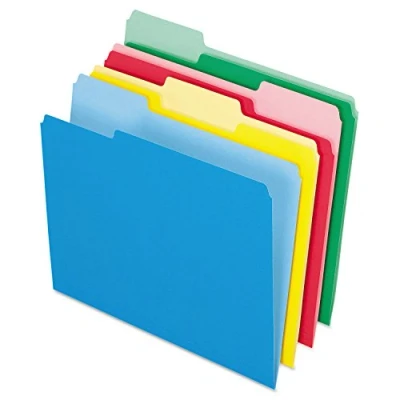 Image of Pendaflex 82300 Colored File Folders, 1/3 Cut Top Tab, Letter, Assorted Colors (Pack of 24),Blue;green;red;yellow