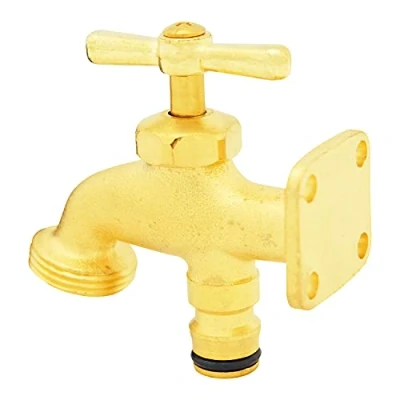 Image of Parkland Solid Brass Hose End Tap Outdoor Allotment Outside Anywhere for Convenient Water Access