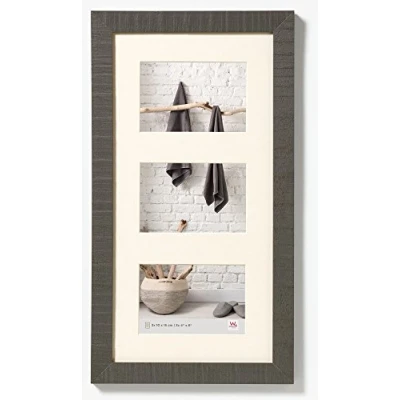 Image of walther Design Picture Frame Grey 3x 10x15 cm Gallery with PassepArtout, Home Wooden HO315D