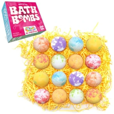 Image of Zimpli Gifts 16 x UK Made Bath Bombs Gift Set for Women, Handmade Luxury Fizzing Fizzers Her, Relaxing Beauty Kit, Birthday, Christmas, Xmas Presents, Moisturising, Vegan &amp; Cruelty Free