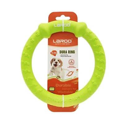 Image of LaRoo Dog Flying Ring Toys, Floating Disc ABS Durable Interactive Chew Toys for Training Outdoor Playing Puppy Medium Large Dogs (Small Green/18cm)