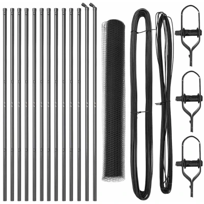 Image of vidaXL Fencing Set of 2 Grey Galvanized Steel Large Durable