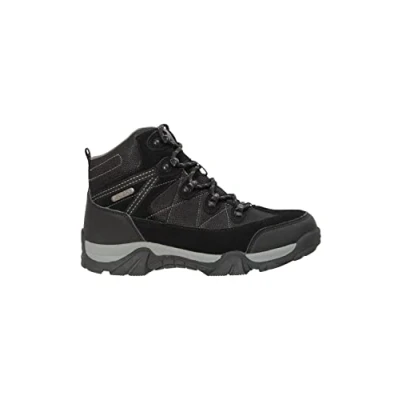 Image of Mountain Warehouse Trail Kids Waterproof Boots Synthetic Mesh Upper Girls &amp; Boys Shoes, EVA Footbed, High Traction Best for Autumn Winter, Hiking Outdoors Black Shoe Size 2