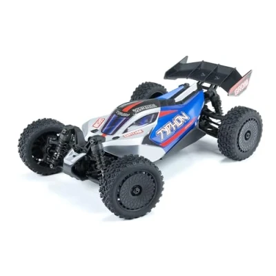 Image of ARRMA RC Car Typhon GROM 4x4 Smart Small Scale Buggy RTR with Battery &amp; Charger, Blue/Silver ARA2106T1