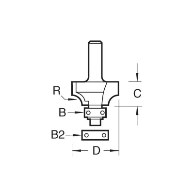 Image of Trend Bearing Guided Ovolo Cutter 4.8mm Radius 46/12X1/2TC