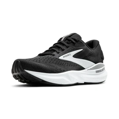 Image of Brooks Women’s Adrenaline GTS 24 Supportive Running Shoe, Black/White, 8.5 Wide