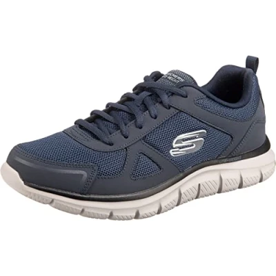 Image of Skechers Sport Track Trainers navy, Men&#039;s, Size: 10, Navy Leather and textile