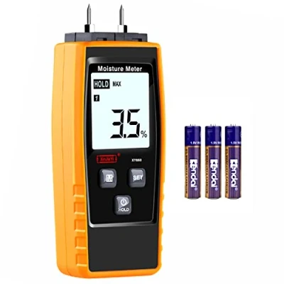 Image of XinJiaYi Digital Wood Moisture Meter, 8 in 1 Meter Wall, for Firewood/Wood/Drywall/Wood/Plaster/Floor Water Leak Sensor Detector &amp; Tester Yellow