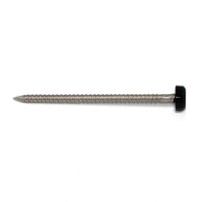 Image of HomeSmart 250 Pack 40mm Black UPVC Poly Top Pins Nails UV Resistant Stainless Steel Plastic Headed Polypins for Durable and Weatherproof Fixing of Soffits, Fascias, Roofline Trims